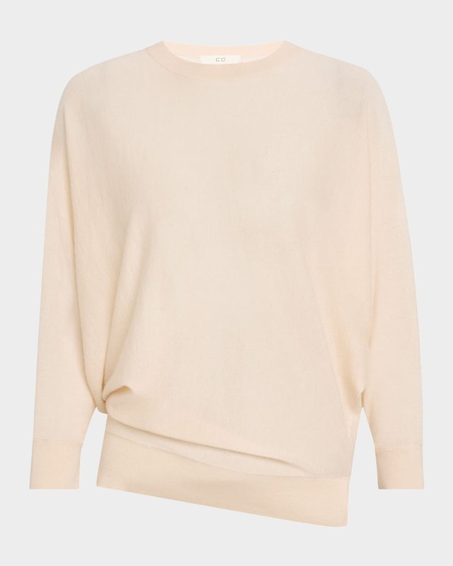 Asymmetric Cashmere Crewneck Sweater